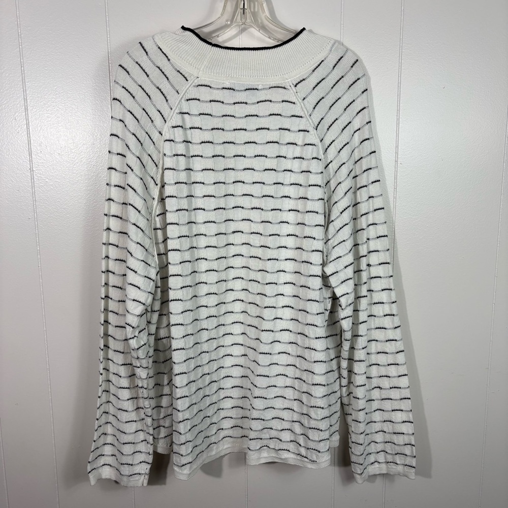 Southern Lady White Black Geometric 3D Knit Mock Neck Sweater 2X Plus Size XXL - Picture 4 of 4